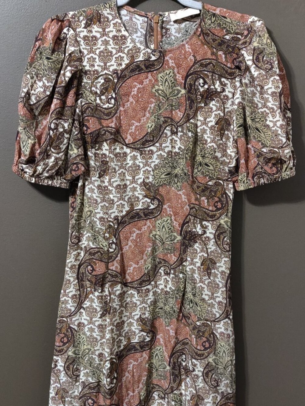 Ulla Johnson Calais Paisley Silk Puff Sleeve Midi Dress SIZE 4 - Picture 7 of 8